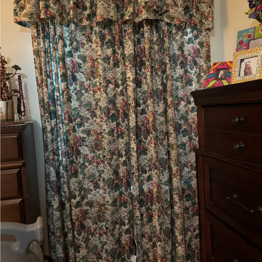 Floral Pattern Drapery Panels - Multicolor